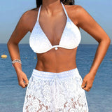 Laluna® | Elegant Solid Lace Bikini Set