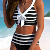 Laluna® | Striped High-Waisted Bikini
