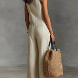 Fiamma  | Sleeveless jumpsuit with high collar