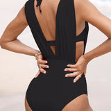 Luxe Shaping Swimsuit with Deep V-Neck