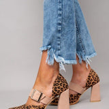 Adalina™ - Sues sandals with panther print
