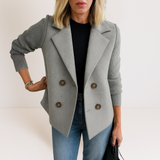 Ilaisaane - Elegant Coat with Knit Sleeves