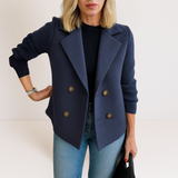 Ilaisaane - Elegant Coat with Knit Sleeves