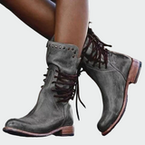 Lace-Up Leather Ankle Boots