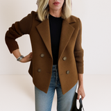 Ilaisaane - Elegant Coat with Knit Sleeves