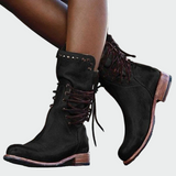 Lace-Up Leather Ankle Boots