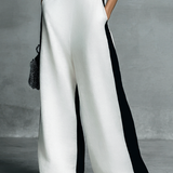 Celine | Black & White Color-Block Wide-Leg Jumpsuit