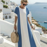 Soraya | Short Sleeve Color Block Maxi Dress