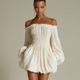Lily - Ivory Pleated Dress