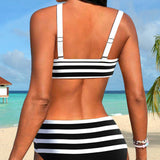 Laluna® | Striped High-Waisted Bikini