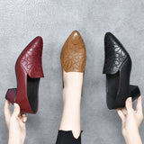 Olene - Vegan Leather Heels with Soft Embroidery