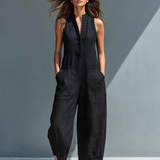 Sleeveless Linen Overalls