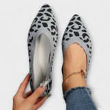 Paula - Lace Flats with Leopard Print