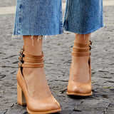 Madison - Flat Sandals with Ankle Strap and Thick Sole