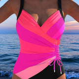 Luxurious Wrap Swimsuit with Colourful Print