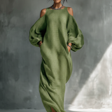 Georgina - Light Green Off-Shoulder Maxi Dress