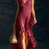 Sienna | Ruffle High-Low Boho Dress