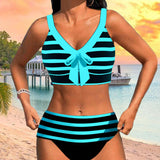 Laluna® | Striped High-Waisted Bikini