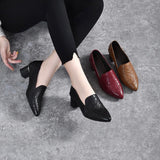 Olene - Vegan Leather Heels with Soft Embroidery