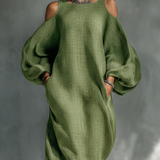 Georgina - Light Green Off-Shoulder Maxi Dress