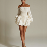 Lily - Ivory Pleated Dress