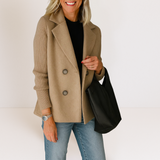 Ilaisaane - Elegant Coat with Knit Sleeves