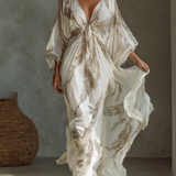 Morrisa - Ivory and Taupe Chiffon Maxi Dress