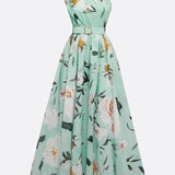 Sella - Ruched One Shoulder A-Line Maxi Chiffon Dress