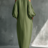 Georgina - Light Green Off-Shoulder Maxi Dress