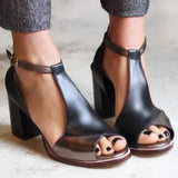 Meg™ - Patchwork heels with block heel