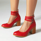 Madison - Flat Sandals with Ankle Strap and Thick Sole