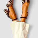 Zebrina - Mid-Heel Sandals with Zebra Print