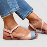 Tarati - Asymmetric Pink Colour-Block Sandals