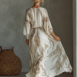 Morrisa - Ivory and Taupe Chiffon Maxi Dress