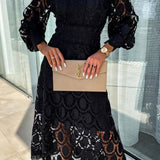 Eloah™ | Elegant Lace Midi Dress