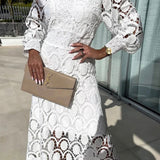 Eloah™ | Elegant Lace Midi Dress