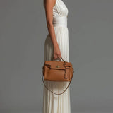 Abigail - V-neck Sleeveless Zip-up Pleated Wide-leg Chiffon Jumpsuit
