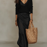 Aria | Satin Midi Set with Coordinating Knit