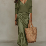 Aria | Satin Midi Set with Coordinating Knit