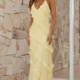 Luna Fashion House | Women’s Ruffle Maxi Dress – Elegant Summer Dress