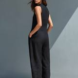 Sleeveless Linen Overalls