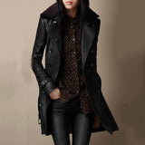 Coco - Elegant 3/4-Length Leather Coat