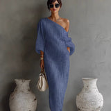 Aurora | Ivory One-Shoulder Flowing Maxi Dress