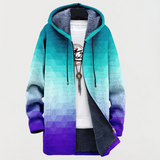Coat with Hexagonal Gradient Pattern