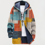 Coat with Geometric Colour Blocks