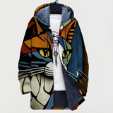 Coat with Cat Face Pattern