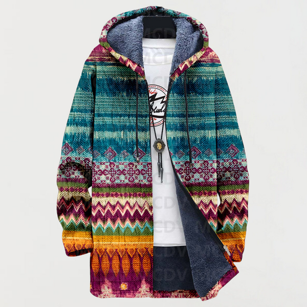 Coat with Ethnic Pattern