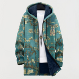 Coat with Artistic Floral Design