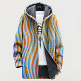 Coat with Wavy Stripes