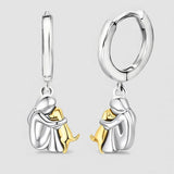 Dog Hug Earrings (Round Clasp)